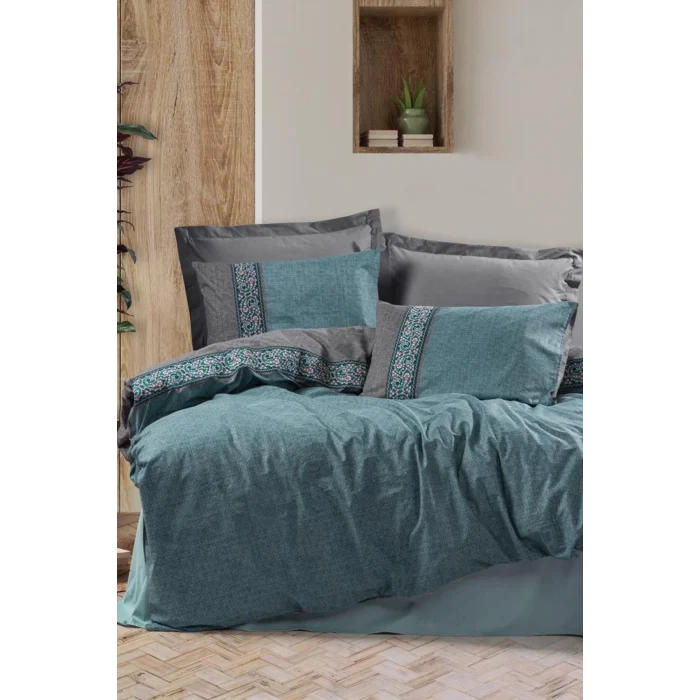 Folk Art Çift Kişilik Nevresim Takımı Erna Petrol