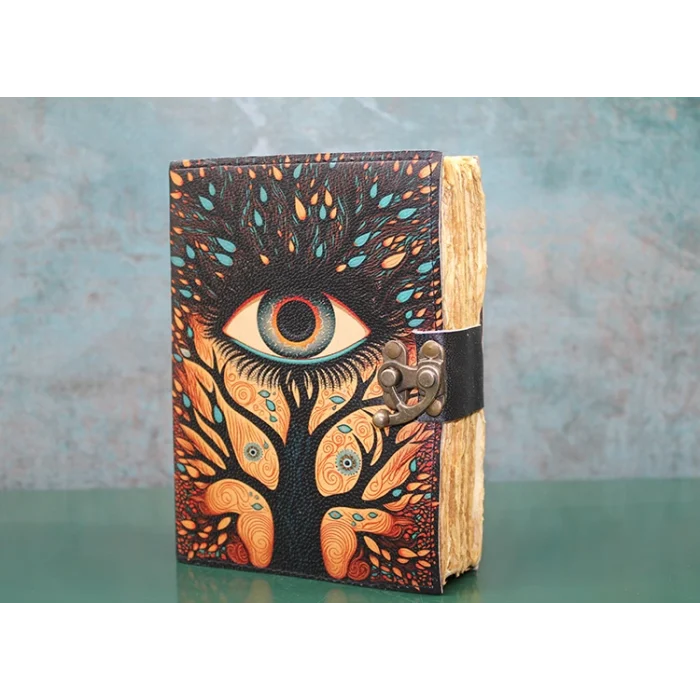 Göz Tasarımlı Deri Defter
