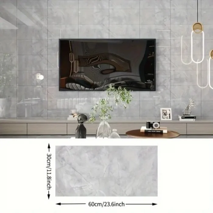 Gri Mermer Desenli Alüminyum Duvar Sticker