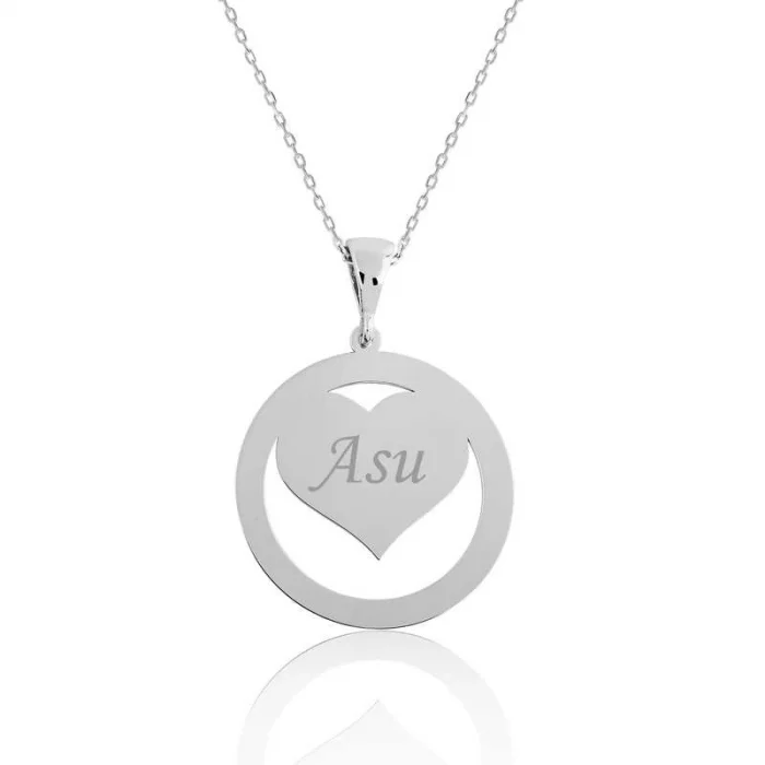 Luz&Pos Gümüş Aşk Çemberi İsimli Bayan Kolye