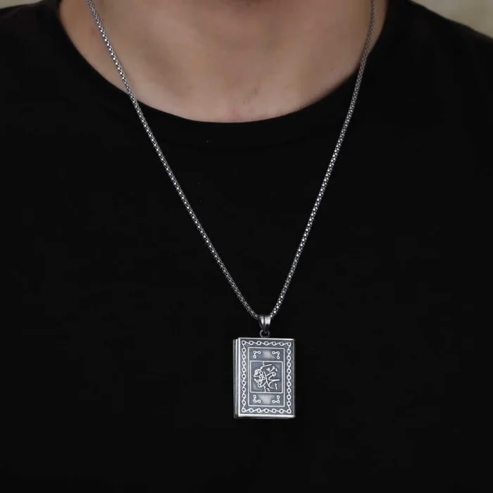 Luz&Pos Gümüş İçi Açılabilen Muhammed Yazılı Muskalık Kolye