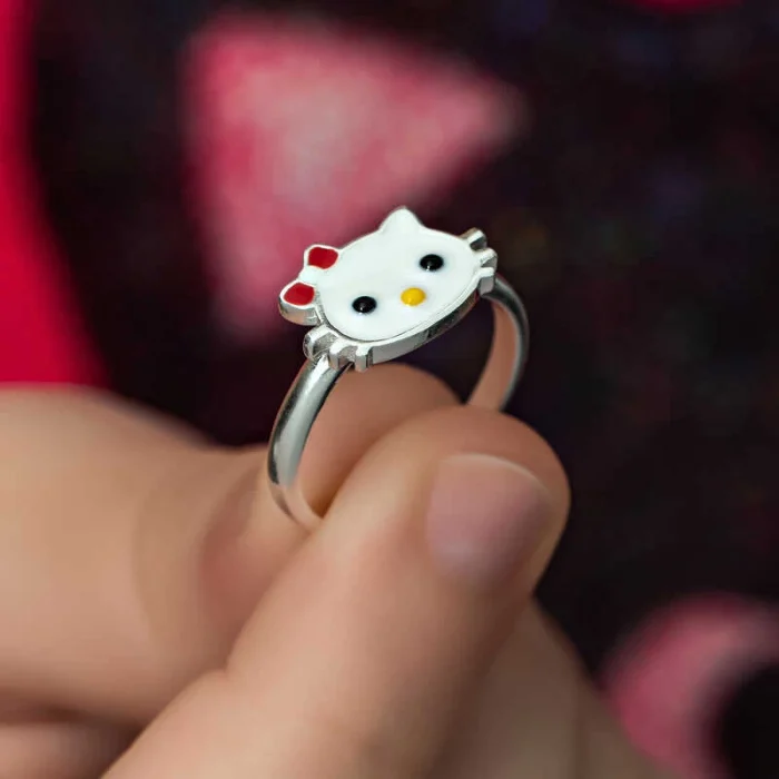 Luz&Pos Gümüş Kedi Çocuk Kız Yüzük