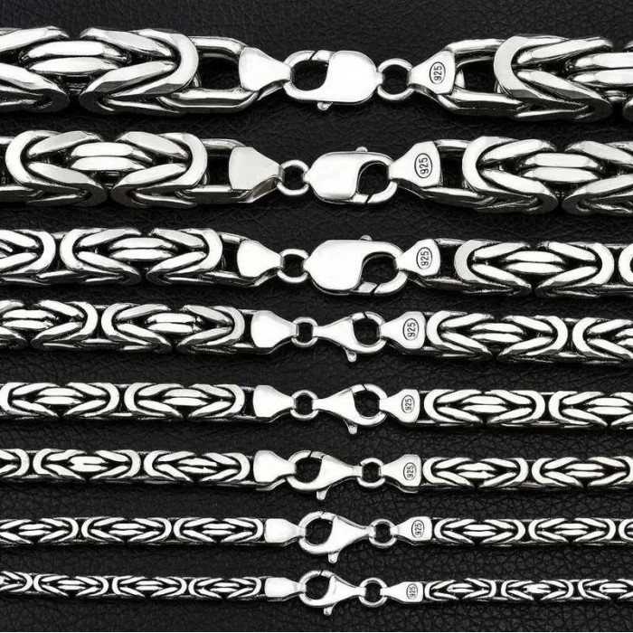 Luz&Pos Gümüş Kral Zincir - 3 Mm Köşeli