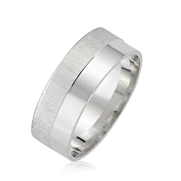 Luz&Pos Gümüş Mat Parlak Alyans