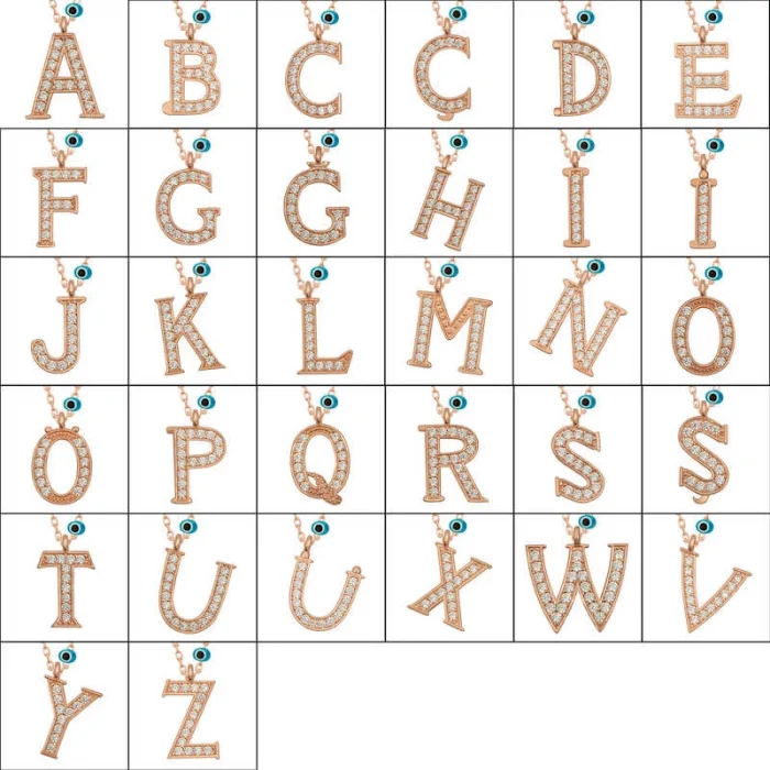 Luz&Pos Gümüş Nazar Rose J Harfi Kadın Kolye