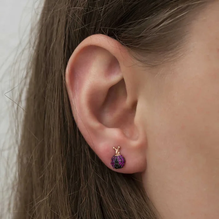 Luz&Pos Gümüş Uğur Böceği Küpe