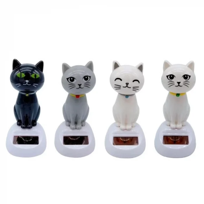Güneş Enerjili Solar Sallanan Kedi Figürü