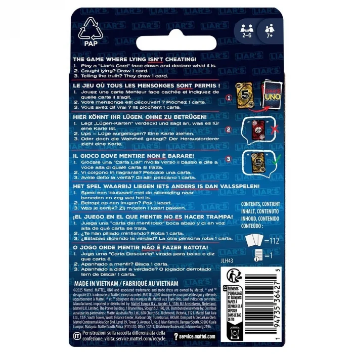 JLH43 UNO Liars Kartlar
