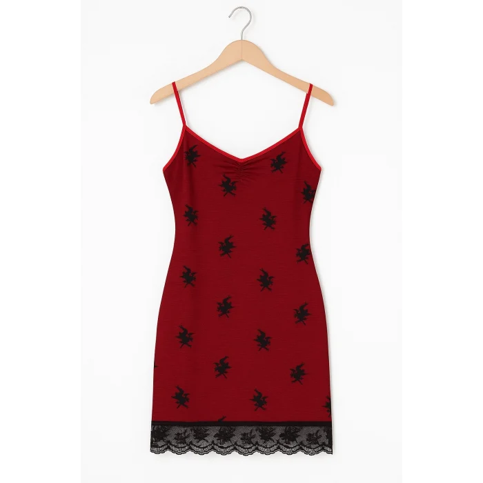 Kadın Kırmızı Gecelik B1011