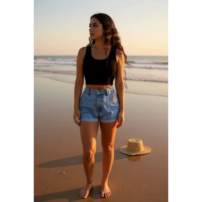 Kadın Siyah Kare Yaka Crop Top Bluz – Şık, Rahat ve Kolay Kombinlenebilir