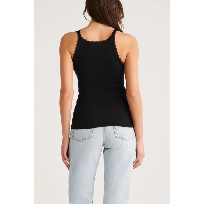 Kadın Siyah Normal Kalıp Dantel Detalı Ince Askılı Oyuk Yaka Atlet – Modern ve Şık Tasarı