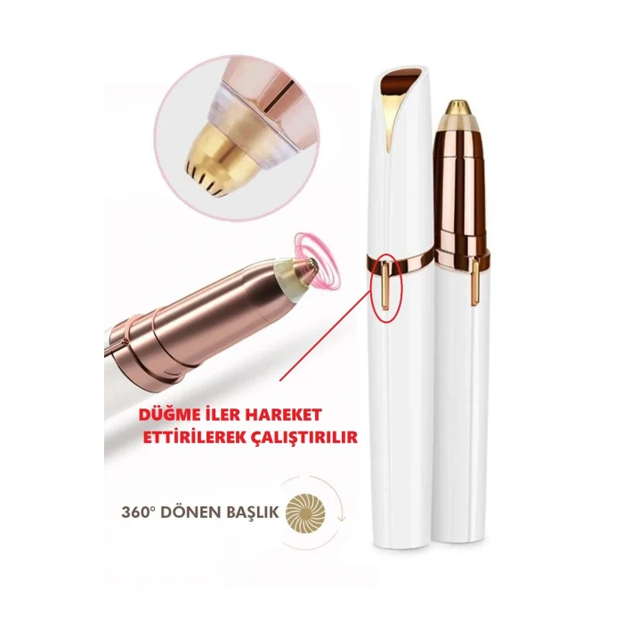 Kalem Tipi Taşınabilir İnce Uçlu Yüz Için Tüy Alıcı Kaş Bıyık Epilasyon Aleti (pil Dahildir)