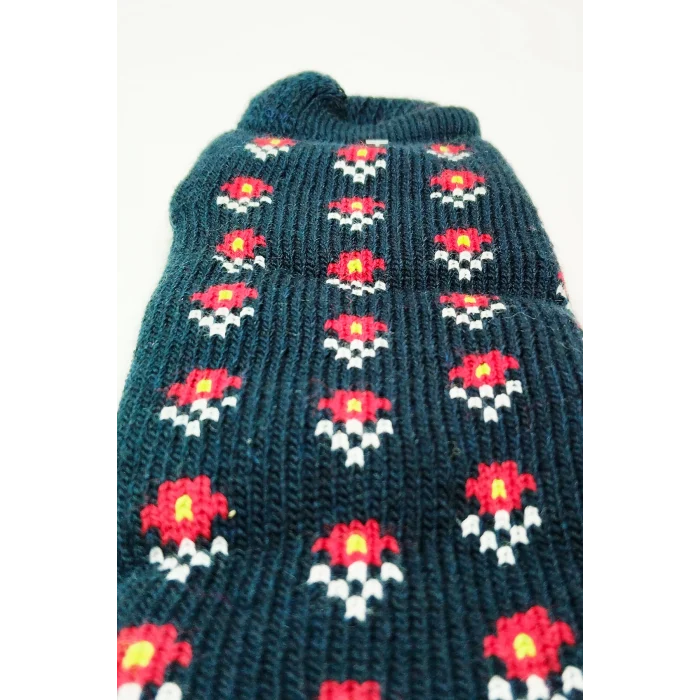 Kalın Kışlık Kadın Soket Çorap Yünlü Havlu Ev Giyim Patik  Desen 2 Lacivert