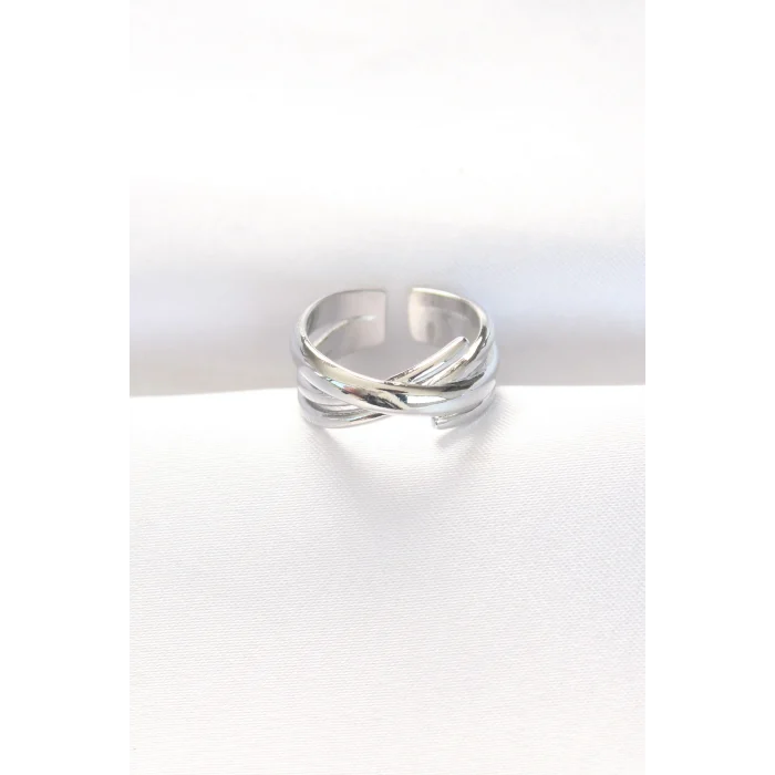 Kalın Silver Renk Ayarlanabilir Yüzük