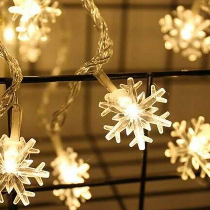 Kar Tanesi Şekilli 3.5 Metre Usb Led Işık – 20 Led’li Dekoratif Kış Ve Yılbaşı Aydınlatması