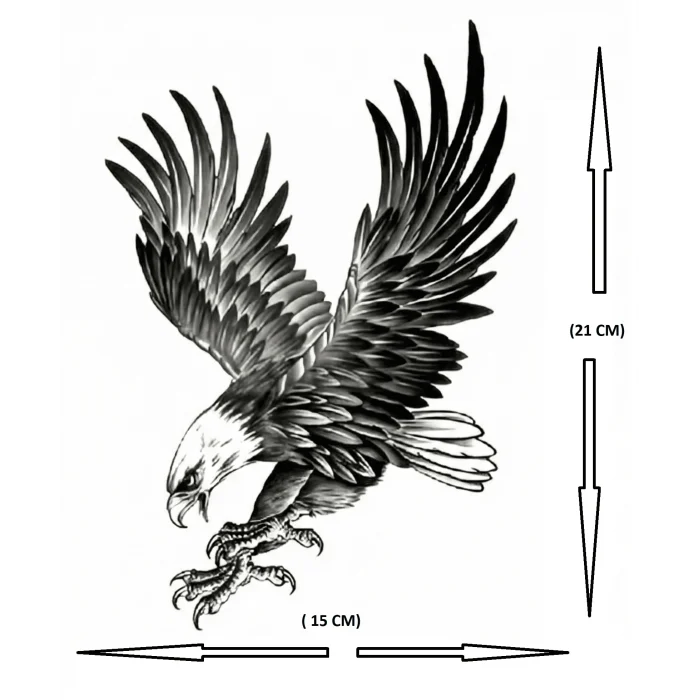 Kartal Geçici Dövme Şablonu Büyük Boy