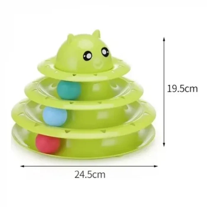 Kedi Başlıklı 3 Katlı Kedi Oyuncağı