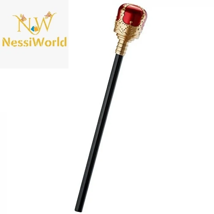 Kırmızı Topuzlu Kral Asası Kraliyet Asası 40 cm