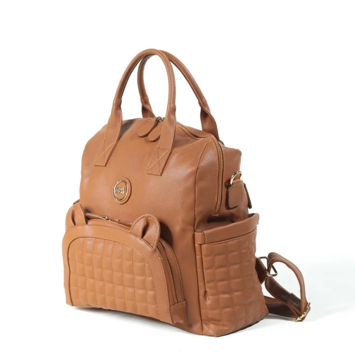 Kitty Deri Anne Bebek Bakım Sırt Çantası 7271 Taba