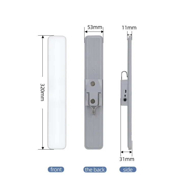 Kumandalı - Zaman - Işık Gücü Ayarlı Metal Askılı - Usb Şarjlı Lamba Fener 20smd Led