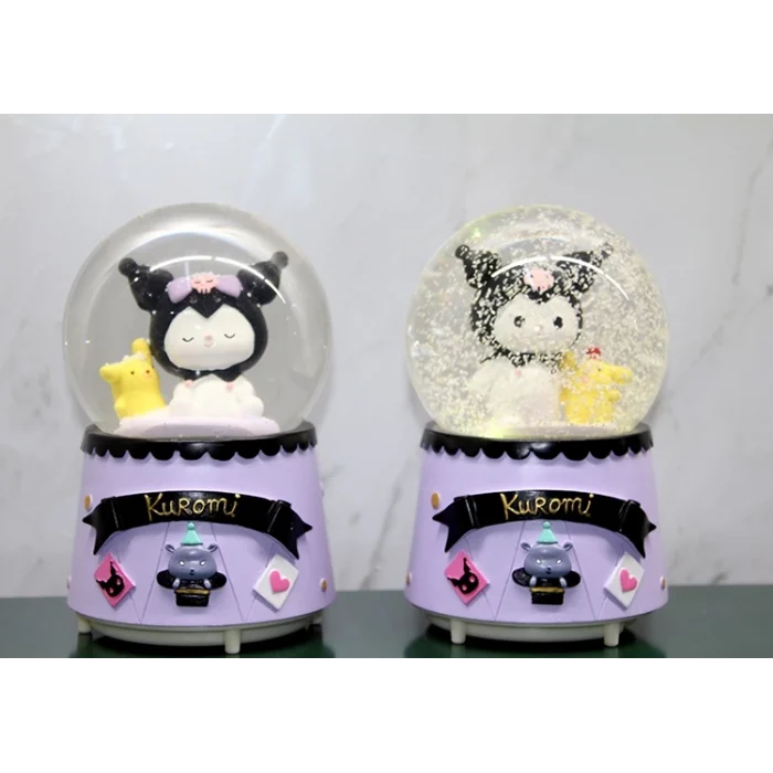 Kuromi İçi Dönmeli Püskürtmeli Işıklı Müzikli Kar Küresi Büyük Boy Alk3039