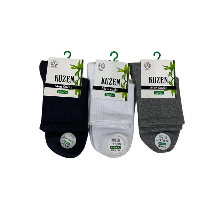Kuzen Dikişsiz Yarım Konç Bambu Erkek Çorap 12 Adet