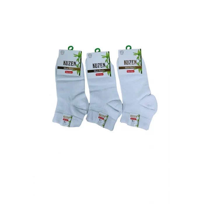 Kuzen Dikişsiz Yarım Konç Bambu Erkek Çorap 3 Adet
