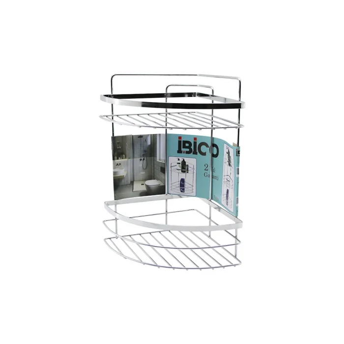 Lamalı   2 Katlı - Üçgen   Krom   Metal  Banyo Köşelik - Duşkabin Raf