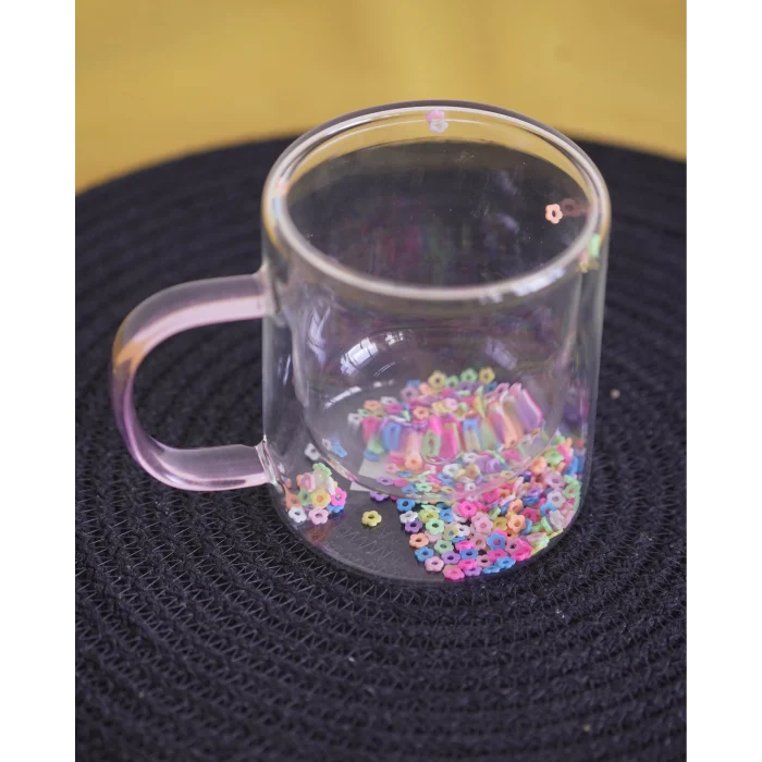 Lavena Çift Cidarlı Cam Kupa