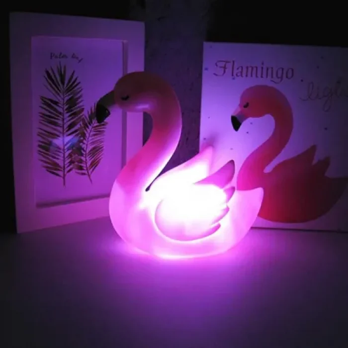 Led Işıklı Flamingo Masa Lambası