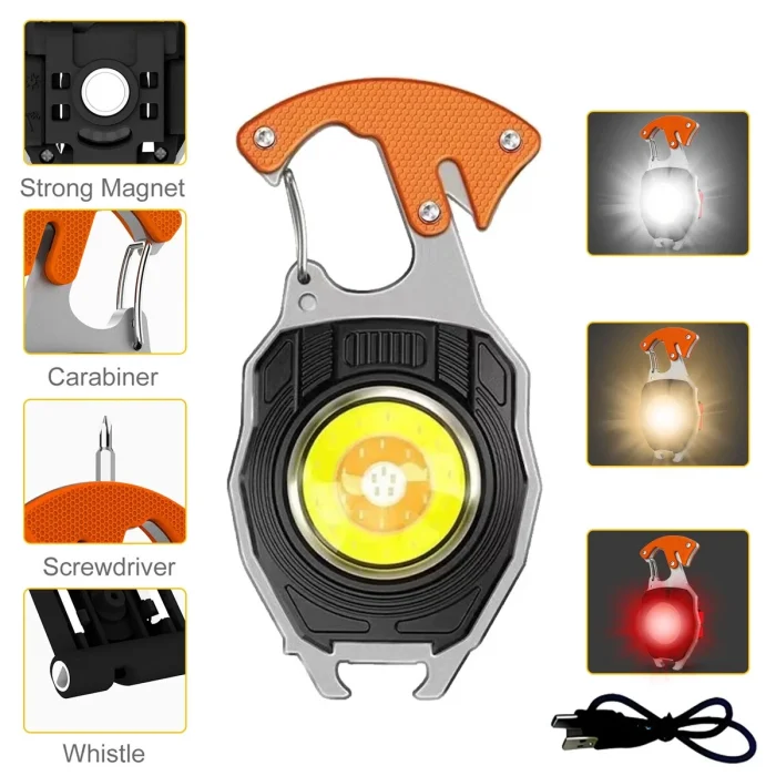 Led Şarj Edilebilir El Feneri Çok Amaçlı Alet Anahtarlık