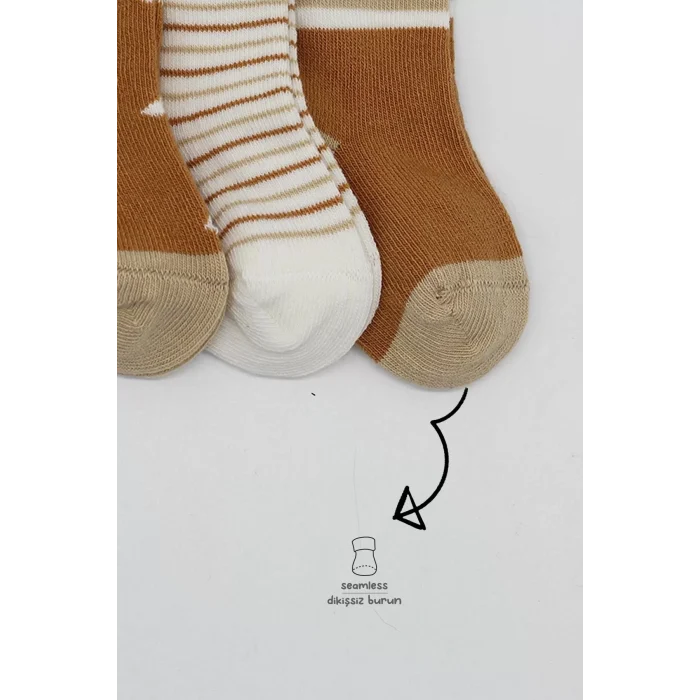 Luz&Pos 3lü Penye Erkek Soket Çorap Bs10111 Hardal