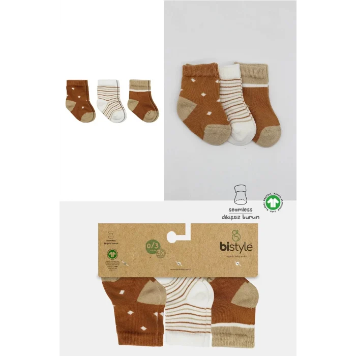 Luz&Pos 3lü Penye Erkek Soket Çorap Bs10111 Hardal
