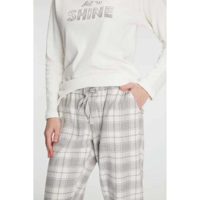 Luz&Pos Anıl Uzun Kol Pamuklu Kışlık Pijama Takımı