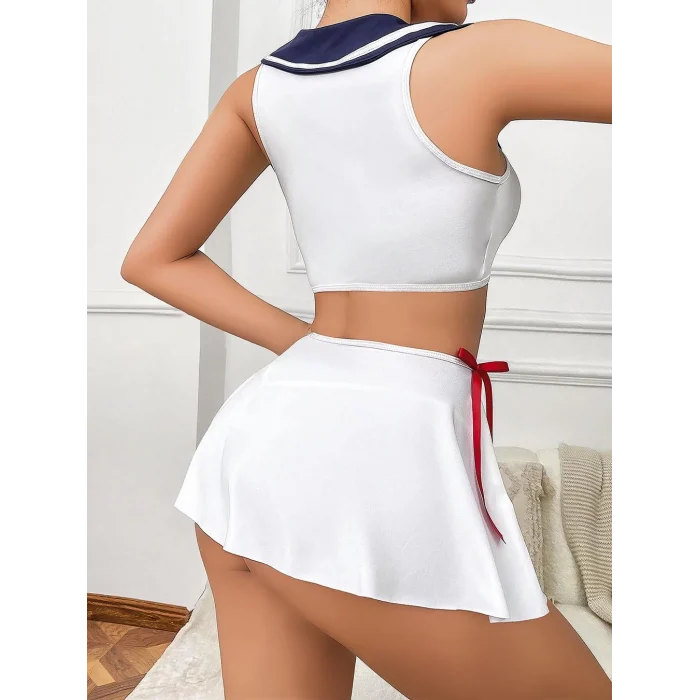 Luz&Pos Arias Closet Beyaz Etekli Fantezi Denizci Kız Kostümü