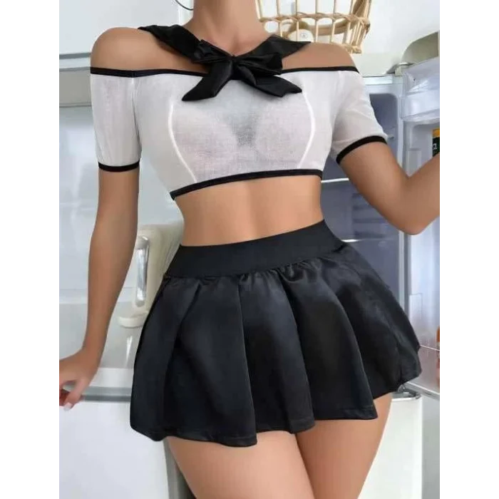 Luz&Pos Arias Closet Transparan Mini Etekli Kurdela Detaylı Fantezi Kostüm