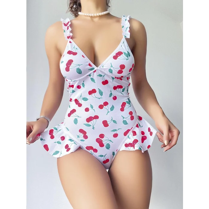 Luz&Pos Arias Closet Vişne Desenli Fantezi Body