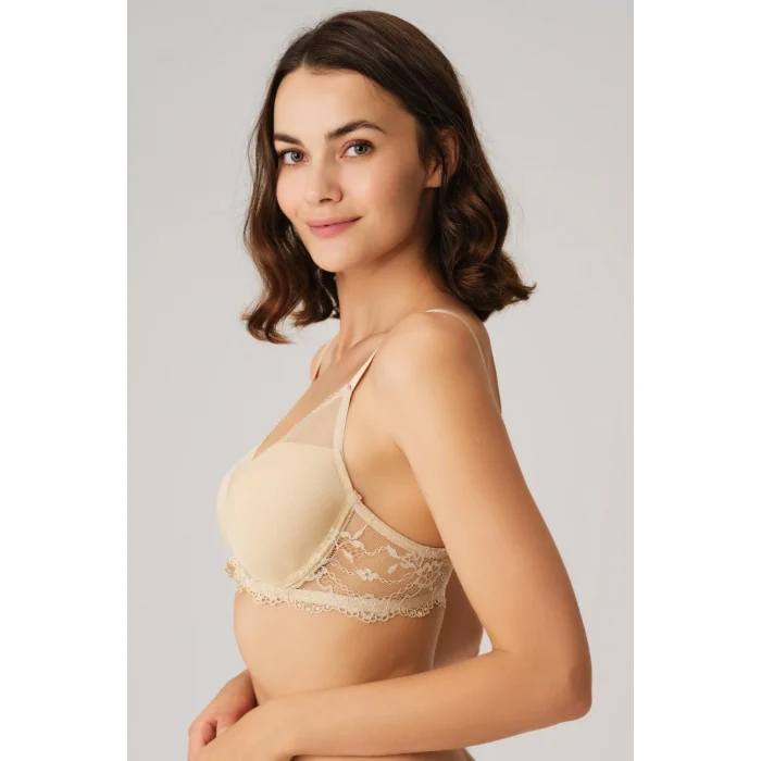 Luz&Pos Arias Closet Balenli Desteksiz Dolgusuz Toparlayıcı Dantelli Küçültücü Sütyen