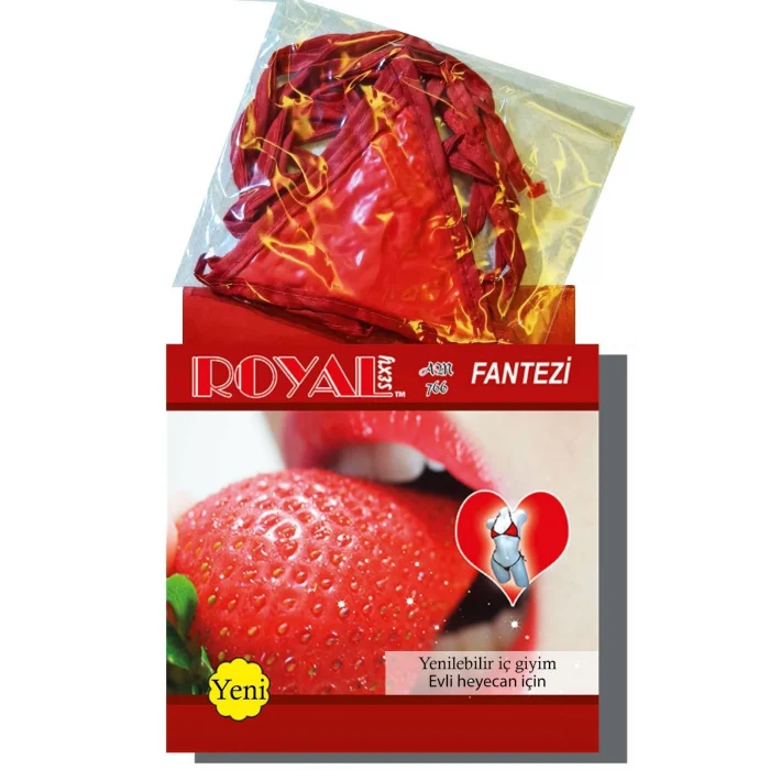 Luz&Pos Arias Closet Fantezi Tüketilebilen Yenilebilir Çilek Aromalı İç Çamaşırı Takımı