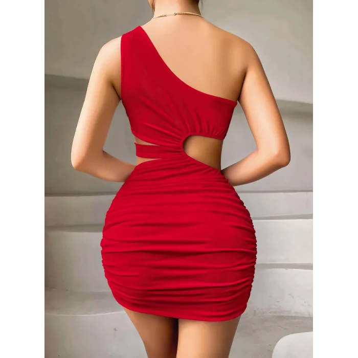 Luz&Pos Arias Closet Özel Tasarım Kırmızı Fantezi Mini Club Elbisesi