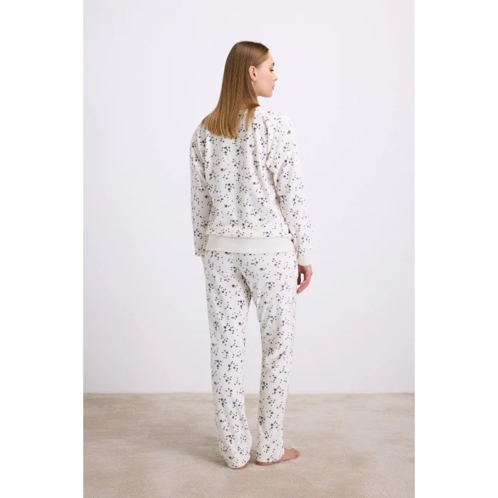 Luz&Pos Arias Closet Yıldız Desenli Tencel Pamuklu 2li Pijama Takımı