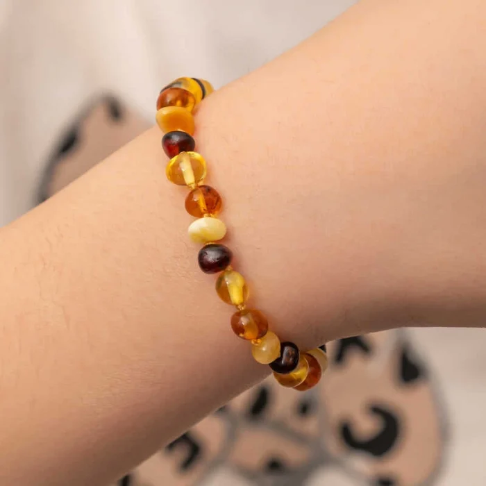 Luz&Pos Bebek Damla Kehribar Bileklik