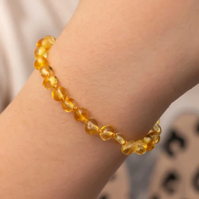 Luz&Pos Bebek Damla Kehribar Bileklik