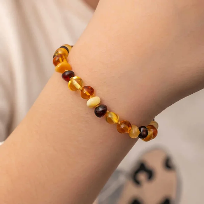 Luz&Pos Bebek Damla Kehribar Bileklik