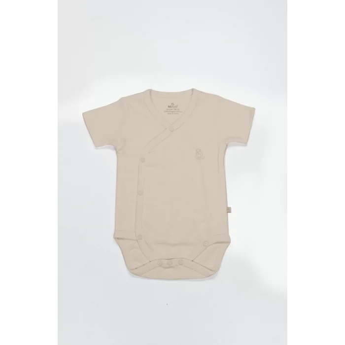 Luz&Pos Organik Natural Basic Style Kruvaze Yarım Kol Body Bs17101 Bej
