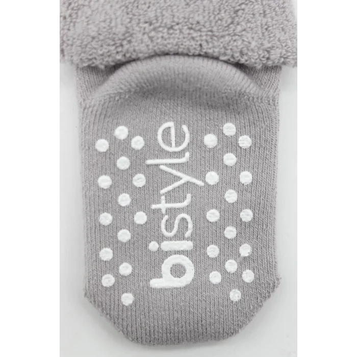 Luz&Pos Çemberli Kaymaz Havlu Soket Çorap 2li  İndigo Gri