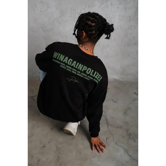 Luz&Pos Erkek Baskılı Sweat - Siyah