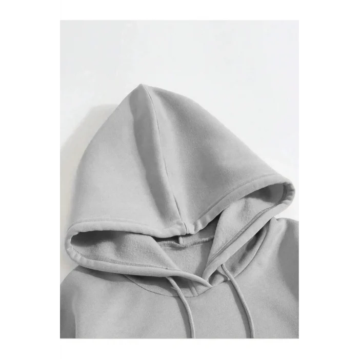 Luz&Pos Erkek Düz Kapüşonlu Sweat - Boyalı Gri