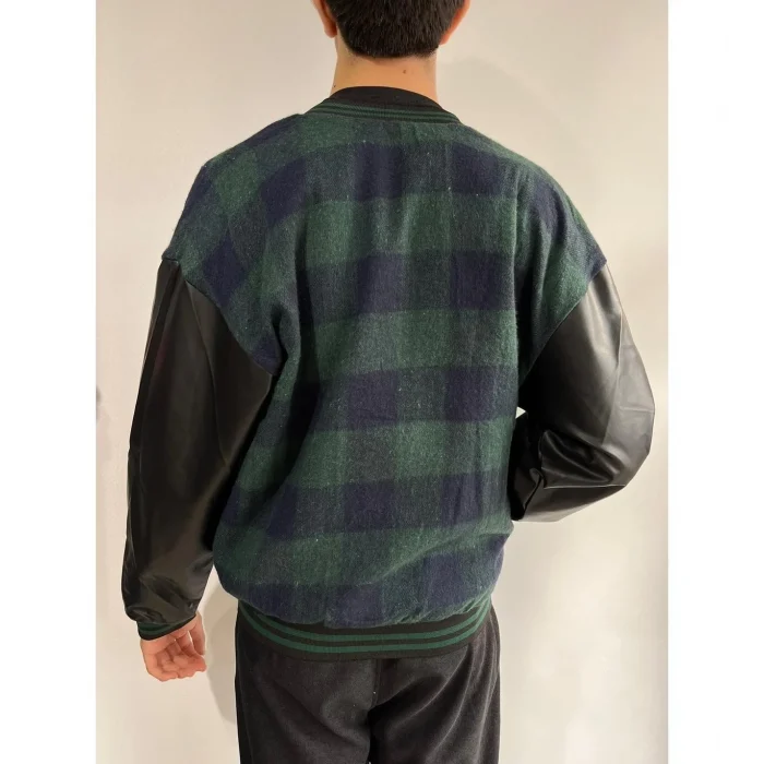 Luz&Pos Erkek Pötikare Desen Nakışlı Kolej Ceket - Haki