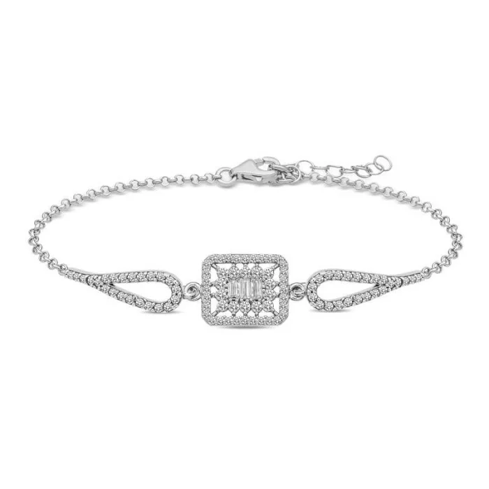 Luz&Pos Gümüş Baget Taşlı Bileklik